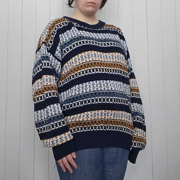 Sears vintage patterned knit sweater (The Mens Store) - Picture 2 of 6